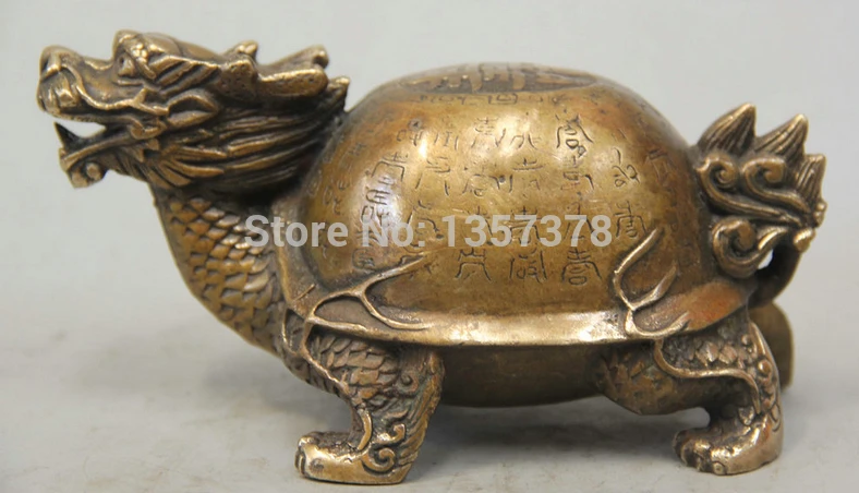 

shitou 00599 6" Chinese Fengshui Copper Dragon Turtle Tortoise Tortoise Shou Statue Sculpture discount 30% (C0324)