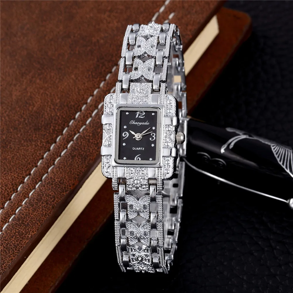 Women Quartz Silver Watch Metal Bracelet Wrist Watches Analog Ladies Dress Hand Clock Luxury