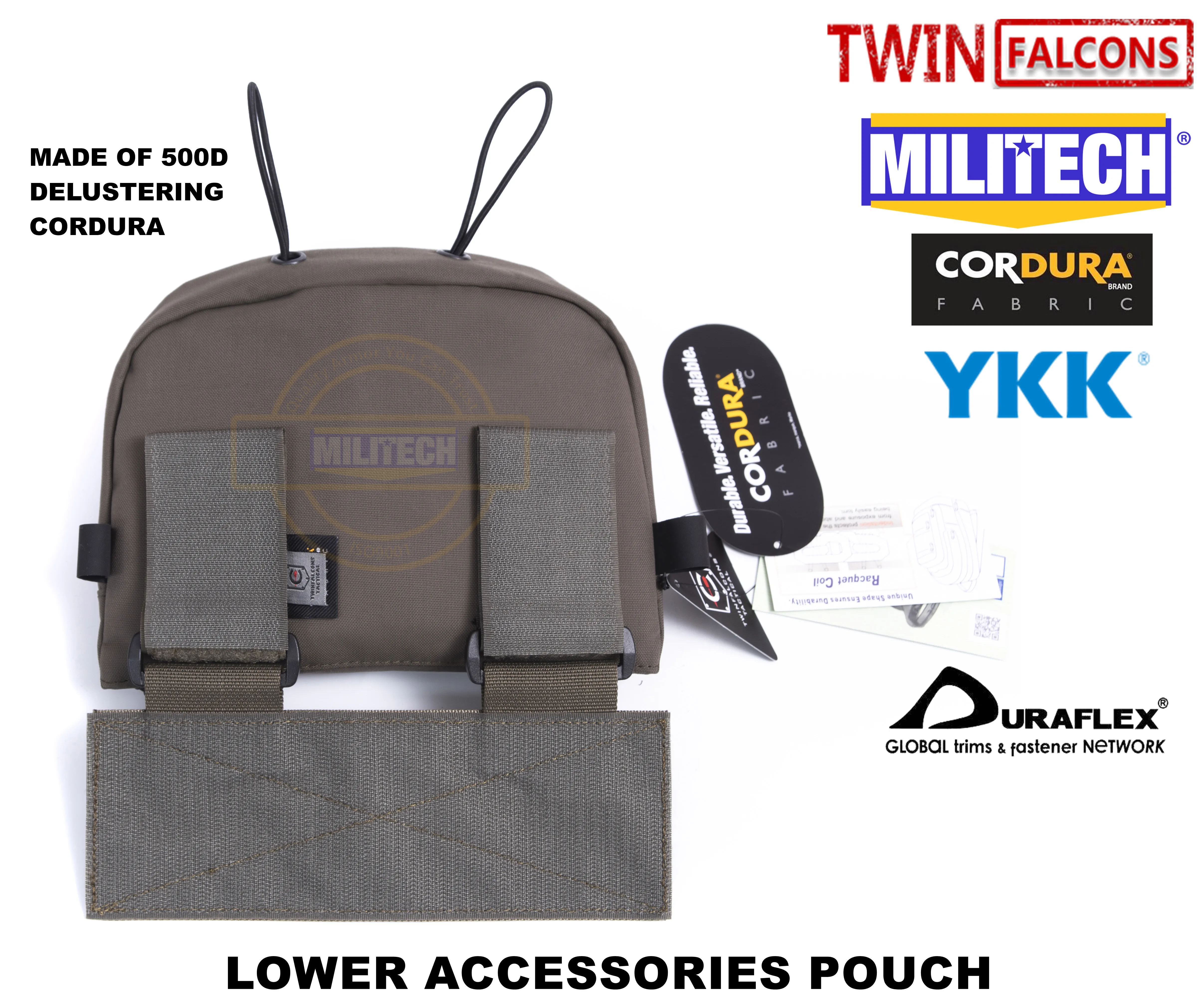 MILITECH TWINFALCONS TW Delustered Cordura Plate Carrier Нижняя сумка для аксессуаров подбрюшная сумка паховая сумка