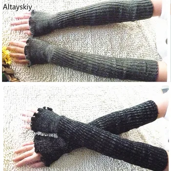 

Arm warmers women solid knitted warm fake sleeve cuff finger-less womens warmer all-match trendy kawaii Korean style chic simple