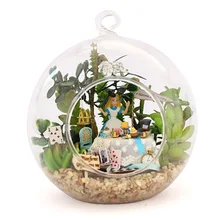 Милый номер Кукольный домик для puppenhaus ко дню рождения, миниатюрный дом с мебелью игрушки для детей деревянный дом, игрушки-Алиса лес