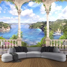 Пользовательские 3D Фото Обои фреска Papel де Parede римская колонна 3D стерео пространство природа пейзаж настенная живопись Гостиная фрески