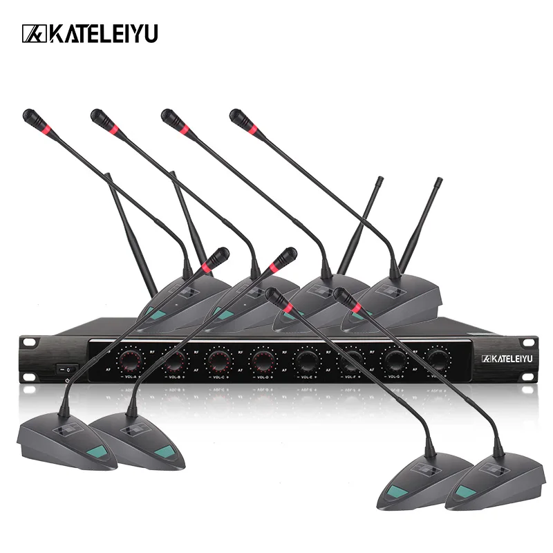 

System 8600T Professional Wireless Microphone 8 Channel Professional VHF 8 Stage Karaoke Microphone Handheld Wireless Microphone
