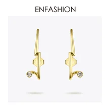 ENFASHION серьги-гвоздики с молнией для женщин, золотые панковские геометрические минималистичные Кристальные серьги, модные ювелирные изделия, Kolczyki EC1040