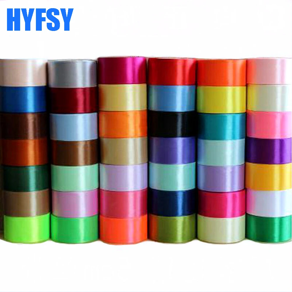 

hyfsy 10012 Plain coloured Satin ribbon 50mm wide (25 yards/bag) DIY gift wrap handmade bow headwear polyester 5cm