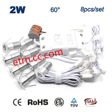 1 Вт шкаф лампы 8 комплектов винного шкафа витрина встроенные маленькие прожекторы 60 градусов КРС глаза мини-прожекторы