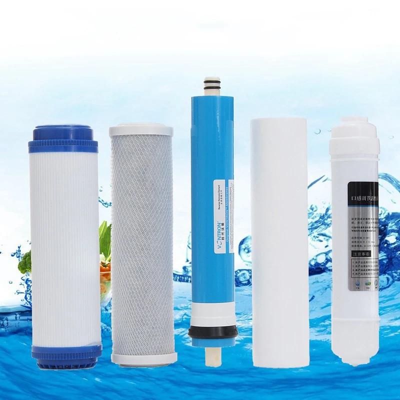 5 шт. 5 этап Ro кухонный фильтр для очистки воды замена картридж для очистки воды оборудование с 50 Gpd мембраны Фильтр для воды комплект