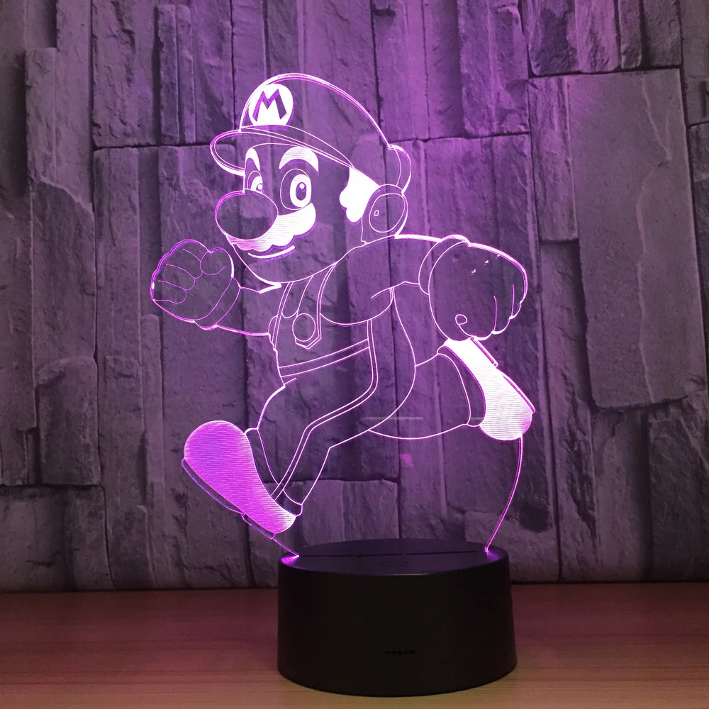 Новинка, светильник ing Super Mario Bro, настольная лампа с сенсорным сенсором, 3D светодиодный светильник, ночник, атмосферный декор, лампа для детской спальни
