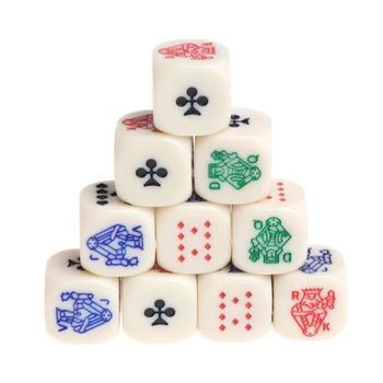 

16mm Six Sides Multicolor Acrylic Cube Dice Beads Portable Table Games Toy