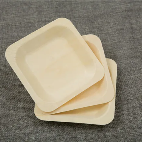 100x Disposable Wooden Plate Cake Dessert Dish Environmentally Wooden Plate Cake Dessert Dish