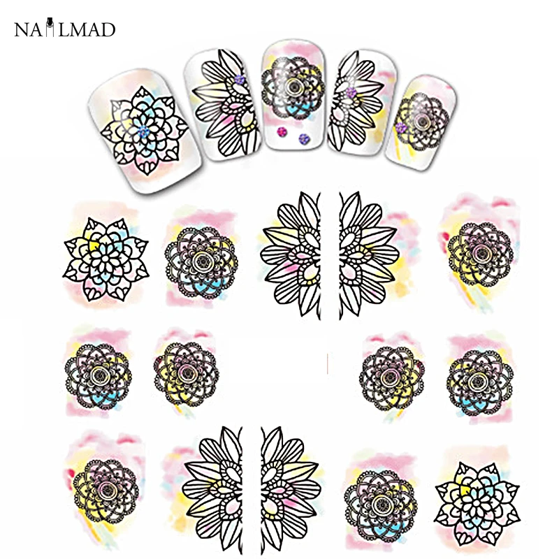 

1 sheet NailMAD Mandala Nail Water Decals Dreamcatcher Transfer Stickers Nail Art Sticker Tattoo Decals