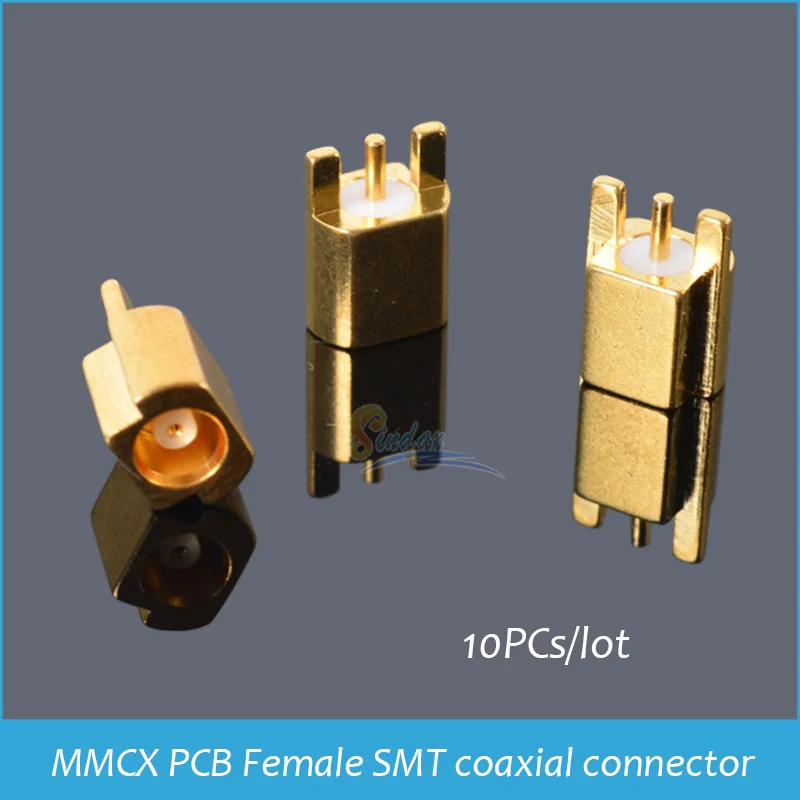 MMCX PCB женский SMT коаксиальный разъем Женский трехногий Внутренний отверстие