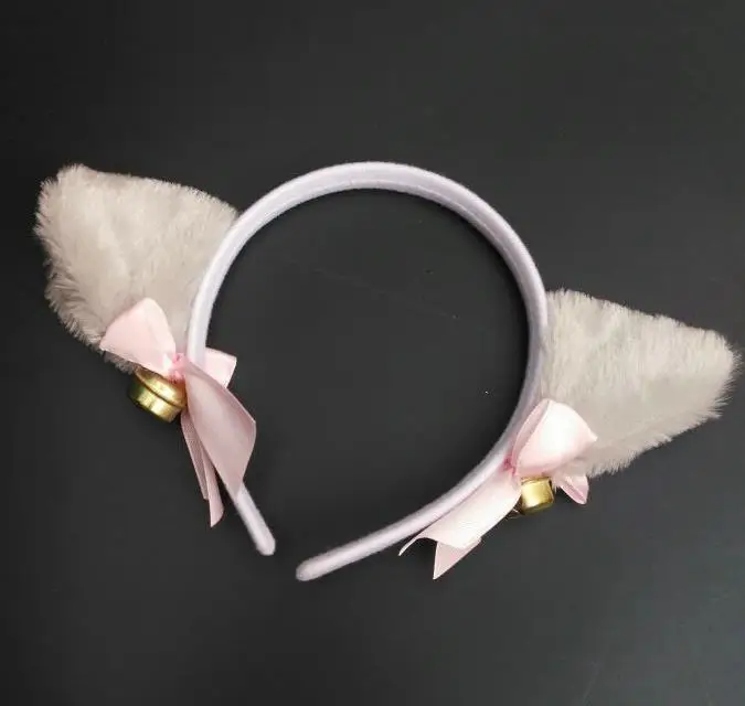 Halloween Cat Fox Fluffy Devil Ears Bells Headband Costume Fancy Dress Anime Neko Cosplay Hair Band Party Christmas pferformance
