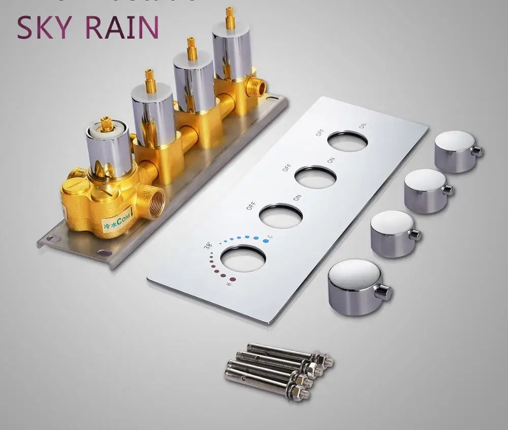 SKY RAIN Hot Selling Brass Chrome Plated 3 Function High Flow Hot And Cold Or Thermostatic Valve SKY RAIN Hot Selling Brass Chrome Plated 3 Function High Flow Hot And Cold Or Thermostatic Valve