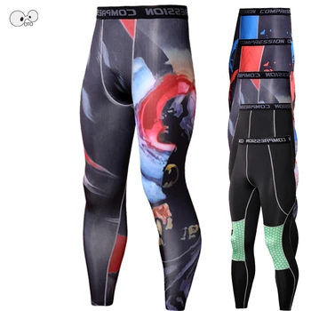 

Quick Dry Patchwork Men Running Tights Compression Yoga Pants GYM Exercise Fitness Leggings Workout Training Sportswear Clothing