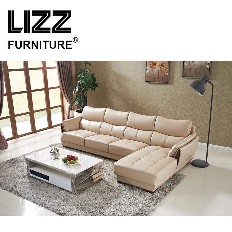 Casa Furniture Corner Sofa Set L Shape Couch Leisure Chaise Leather Divani