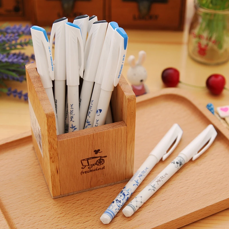 1 шт. винтажные Ретро в китайском стиле гелевая ручка синие и белые фарфоровые канцелярские принадлежности офисные школьные принадлежности подарок студентам награждение