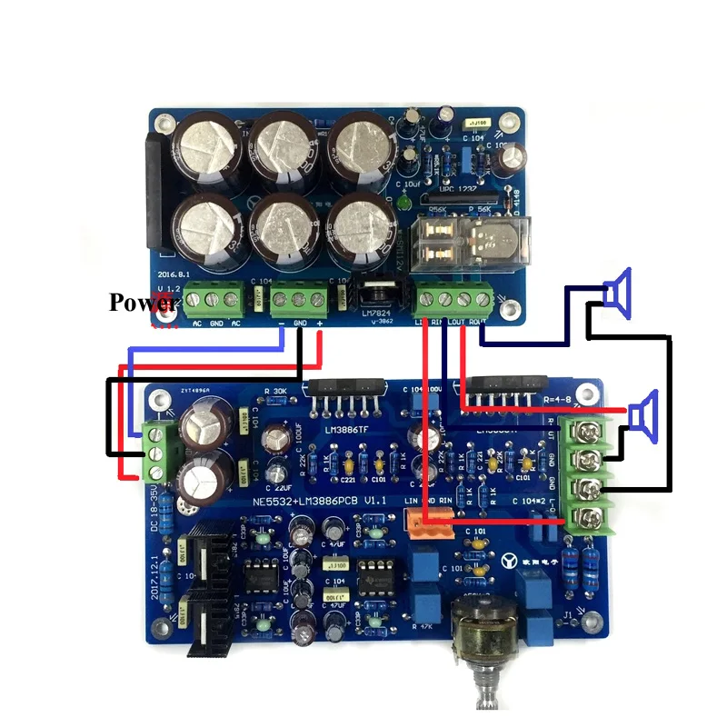 LM3886 аудио HIFI усилитель доска 68 Вт с сервопредусилителем NE5532 Op Amp DC 18-25 в T0347