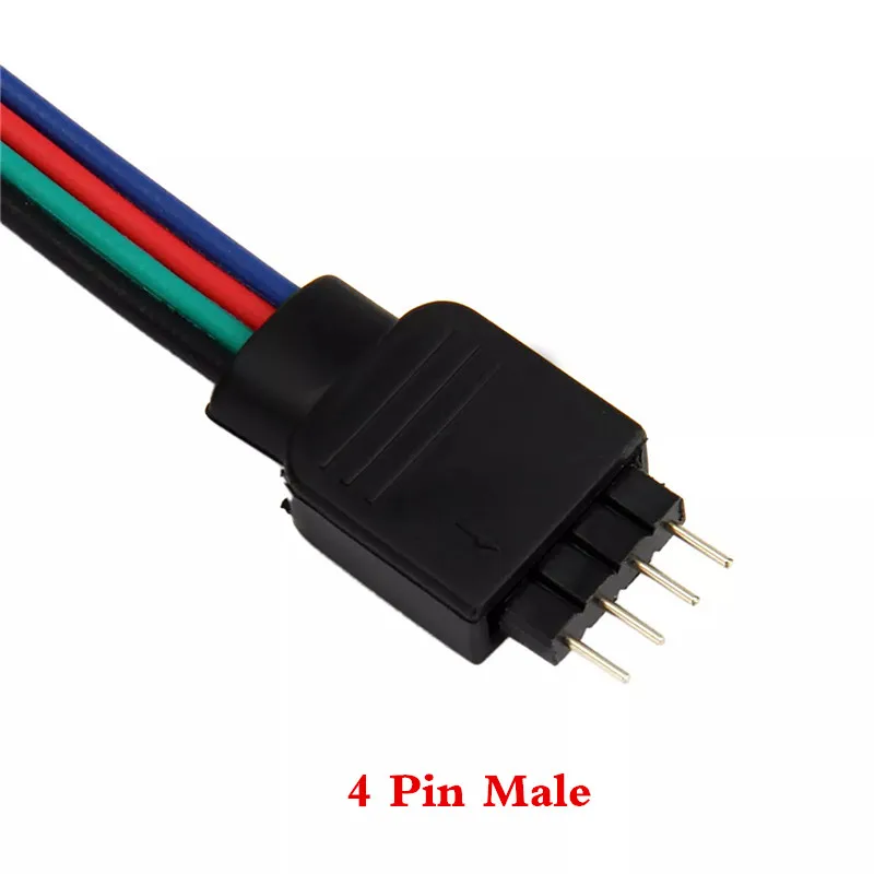 4 pin RGB Разъем 5 Pin коннектор RGBW мужской+ женский светодиодные полосы иглы Разъем сварочный кабель для 5050 3528 RGB RGBW светодиодные ленты - Цвет: 4pin Male