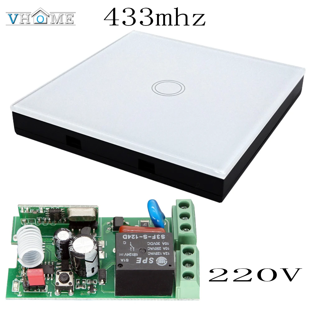 

Vhome Wireless Remote control RF 433MHZ wall transmitter,AC 220V Receiver Relay switch Hall Bedroom Ceiling Lights Wall Lamps