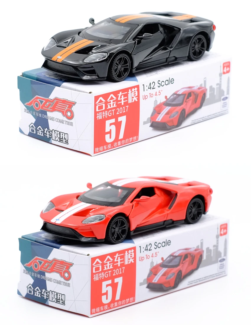 Новое поступление Caipo 1:42 Ford GT литая под давлением модель автомобиля игрушка с вытягиванием назад/для детей Подарки/обучающая коллекция игрушек