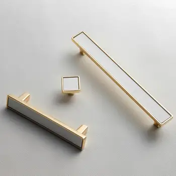 

Door handle modern minimalist leather handle gold light luxury drawer cabinet door handle simple Nordic modern