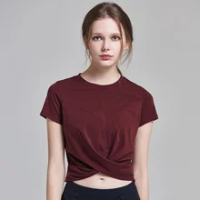 Футболка с короткими рукавами для йоги, Женская быстросохнущая спортивная куртка для бега