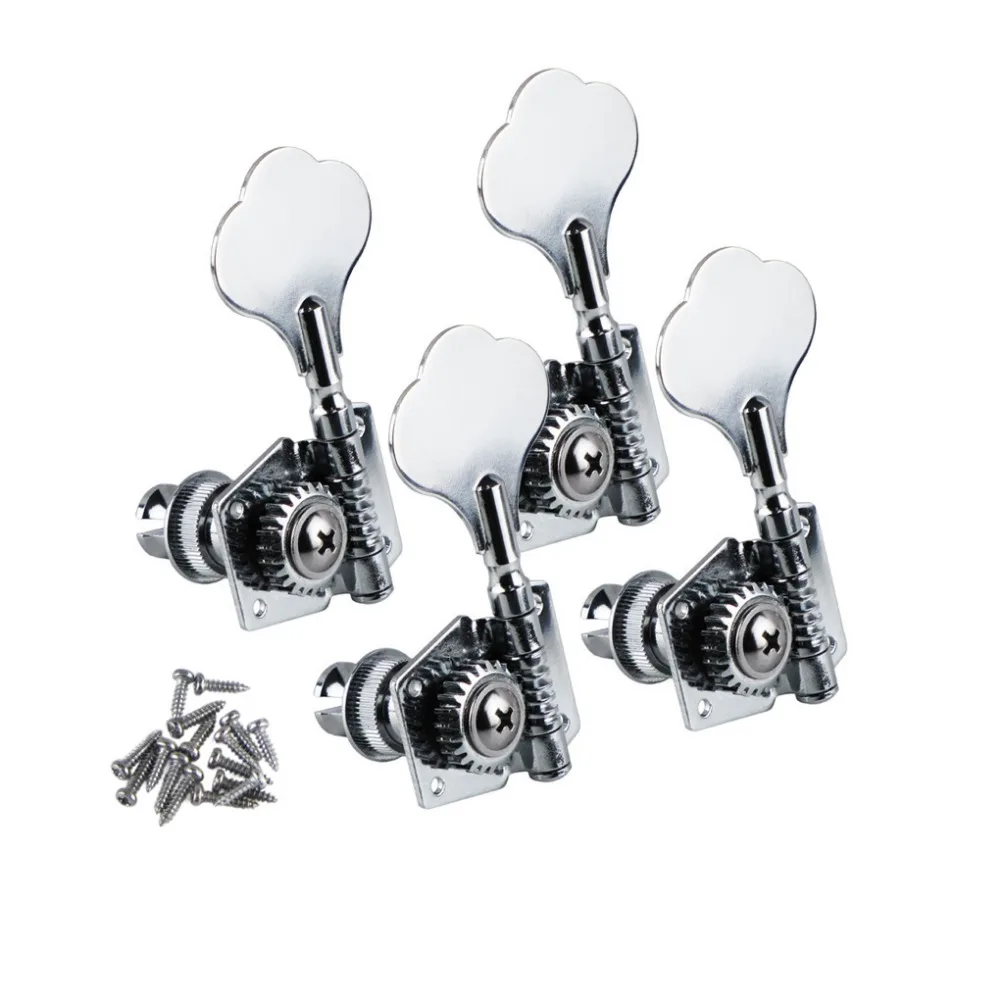 

4pcs Vintage Open Bass Guitar Tuning Pegs Machine Heads Keys Tuners Chrome 4L For Left-handed Bass Guitar