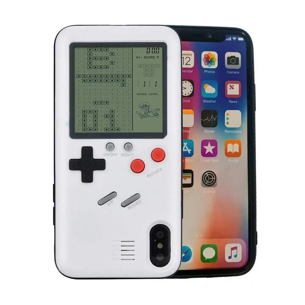 

Gameboy for iPhone X Xs XR Max Case Game boy Console for iPhone 8 Plus Case Protective Game Cover Tetris Games Retro TPU Shell