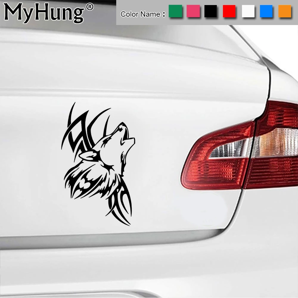 

8.9*15CM Tattoo Wolf Car Stickers Wolves Animal Motorcycle Vinyl Decals Creative Cartoon Window Sticker Accessories Car Styling
