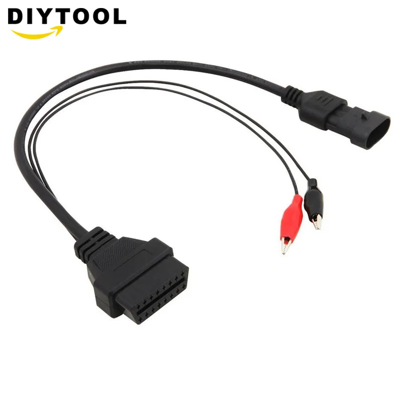 For Fiat 3 Pin Alfa Lancia to 16 OBDII OBD2 obd-II connector Adapter Auto Car Cable obd for fiat 3pin Diagnostic | Обустройство дома