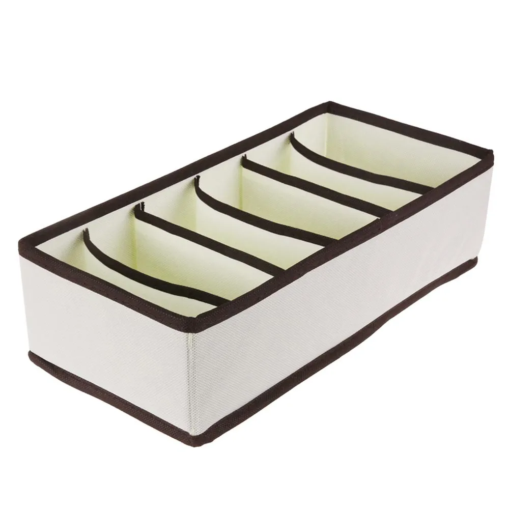 

ZZIDKD 6 Non-Woven Fabric Folding Storage Box 33.5*15.5*9CM For Socks Ties Bra Underwear Organizer Closet Drawer Divider