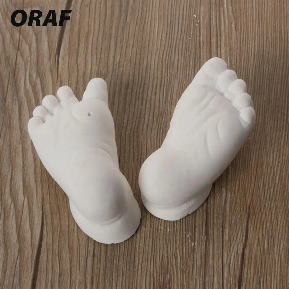Белый DIY ручной плесень пара день матери сувенир красивая любовь подарок руки ноги гипсовый порошок 3D грязь на руках Мода