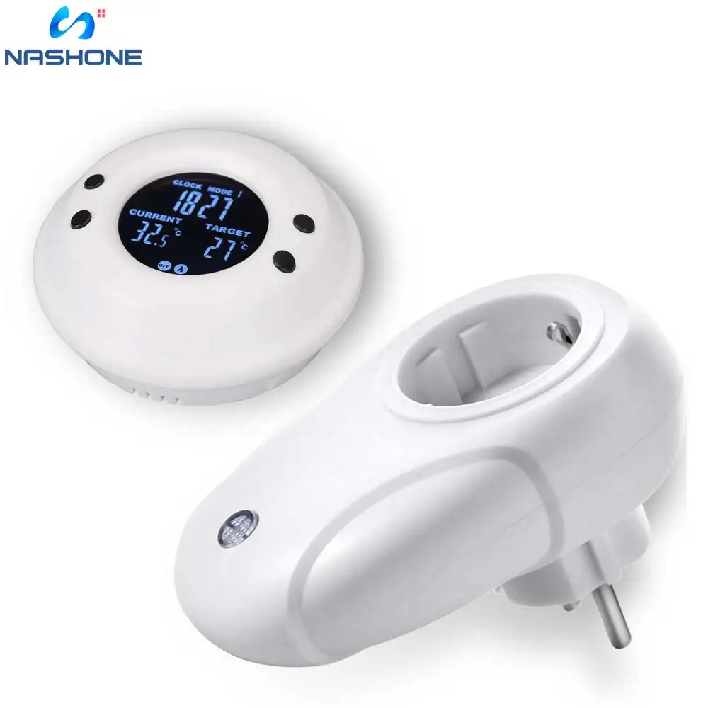 

Nashone thermostat digital Wireless Temperature Controller socket with thermostat Prong Plug LCD Display Outlet Heating Cooling