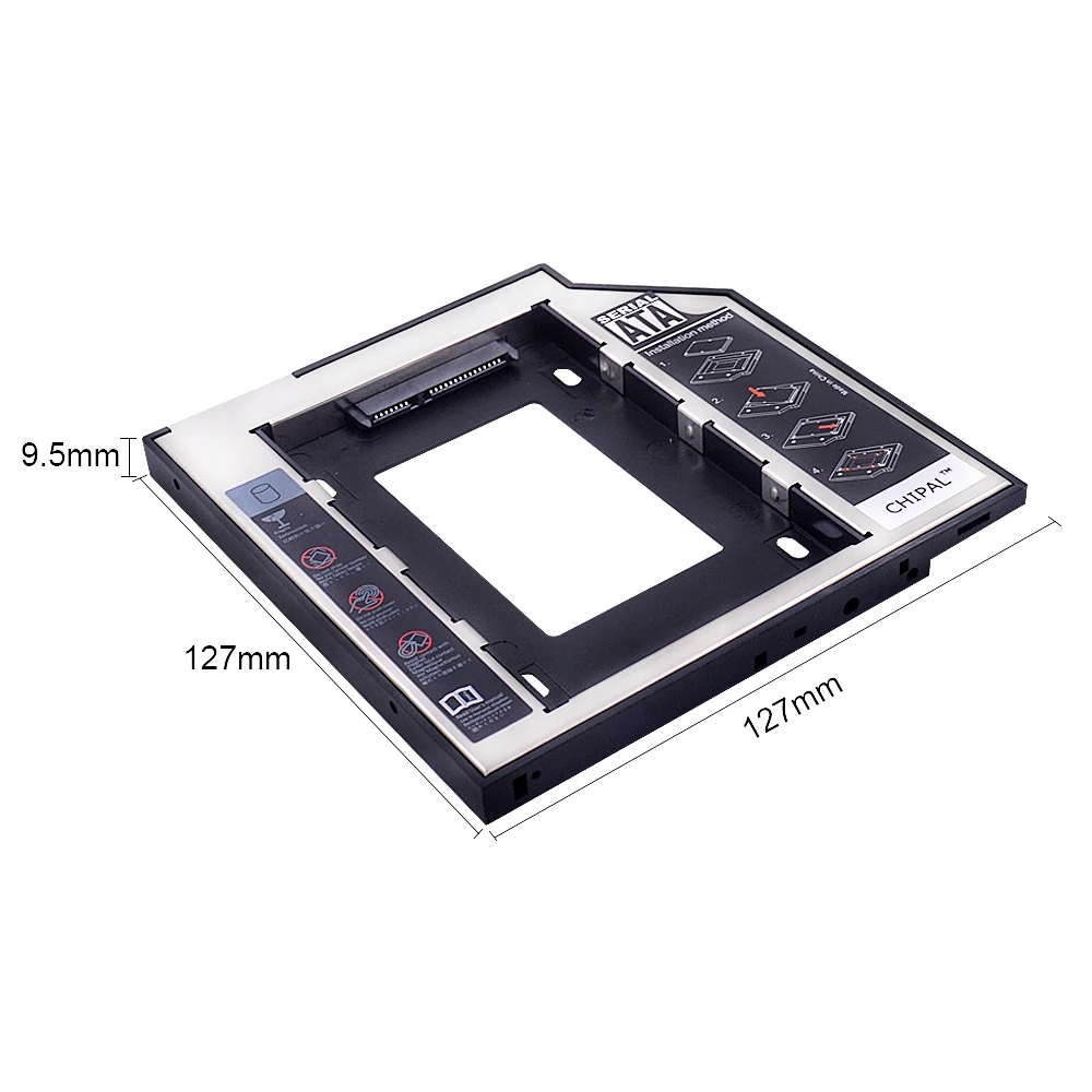 CHIPAL Универсальный SATA 3,0 2nd HDD Caddy 9,5 мм 9,5 мм для 2," SSD чехол для жесткого диска с светодиодный для ноутбука CD-ROM DVD-ROM