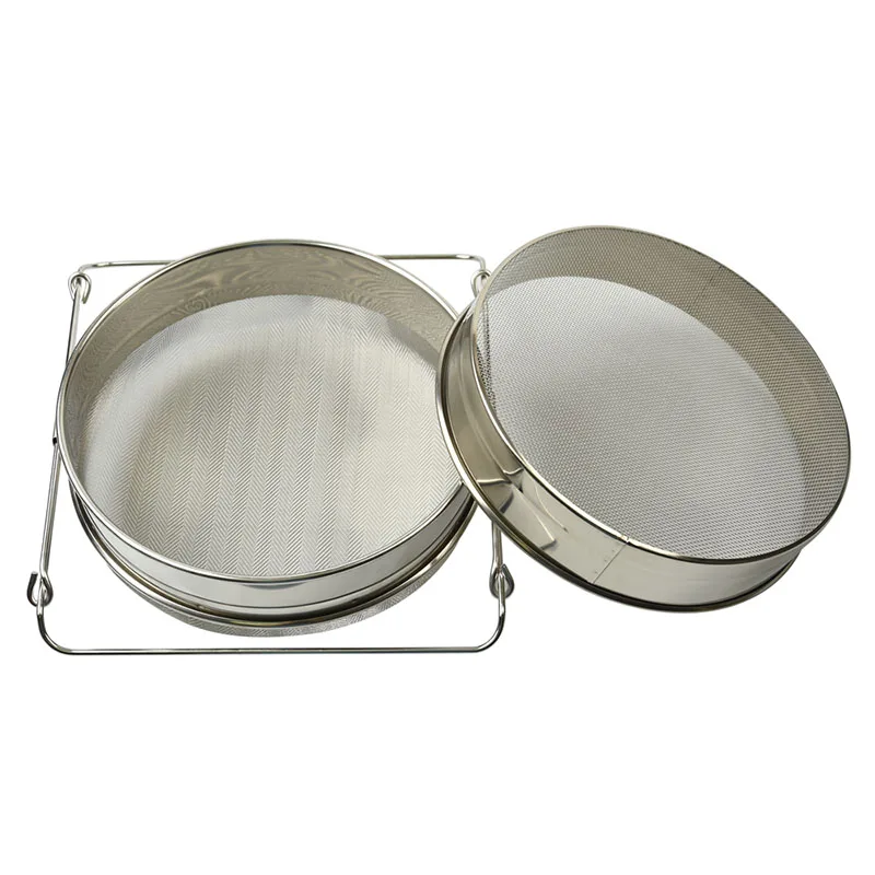 New Round 2 layer Stainless Steel Honey Sieve Filtration Bee Honey