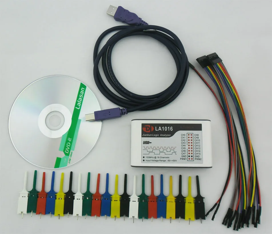 Kingst LA1016 USB логический анализатор 100 м Максимальная частота образцов 16 каналов 10B