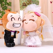 Плюшевая игрушка 35 см для влюбленных обезьян, пара плюшевых игрушек йо-йо и цики, свадебная мягкая кукла, свадебный подарок, t6290