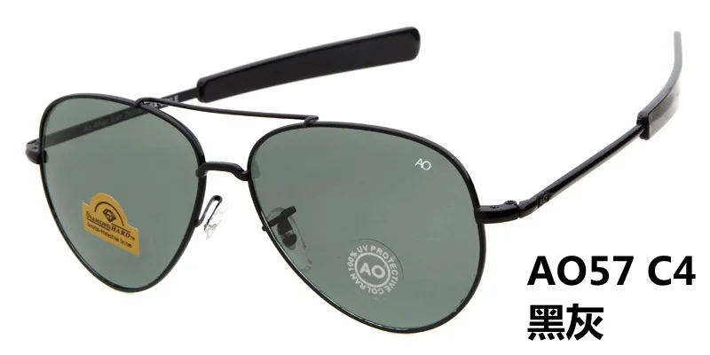 Новейшие Американские армейские военные AO брендовые дизайнерские солнечные очки-авиаторы стеклянные линзы мужские солнцезащитные очки es oculos masculino с оригинальным логотипом - Цвет линз: C4 no box