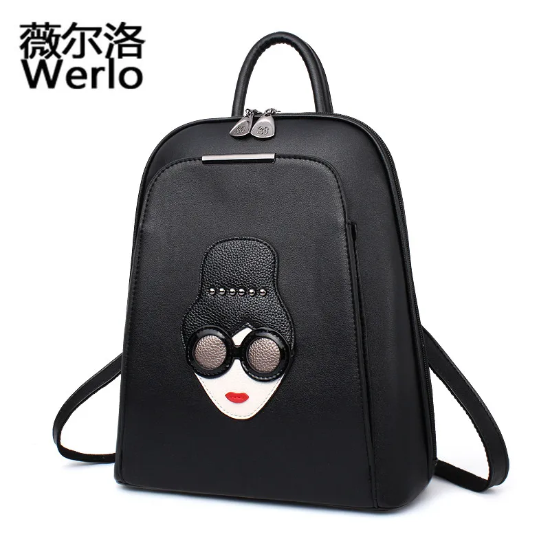 WERLO Famous Brand Women Backpack Luxury Designer Lady Small Backpacks For Teenage Girl High Quality PU