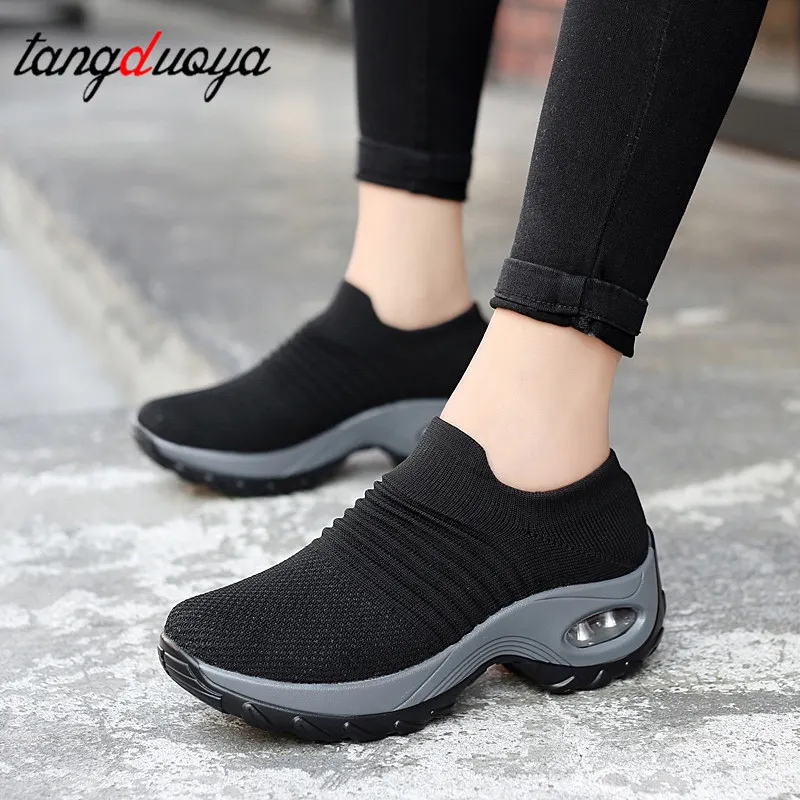 

platform shoes Sock Shoes women sneakers casual shoes platform sneakers for women breathable mesh sock sneakers Tenis Feminino