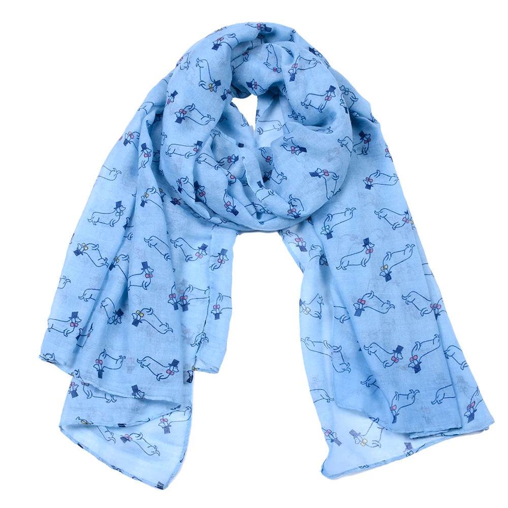 

New Seven color Scarf Dachshund Dog Print Scarfs For Women Spring Autumn Shawl and Scarves ladies infinity scarf For beach dress