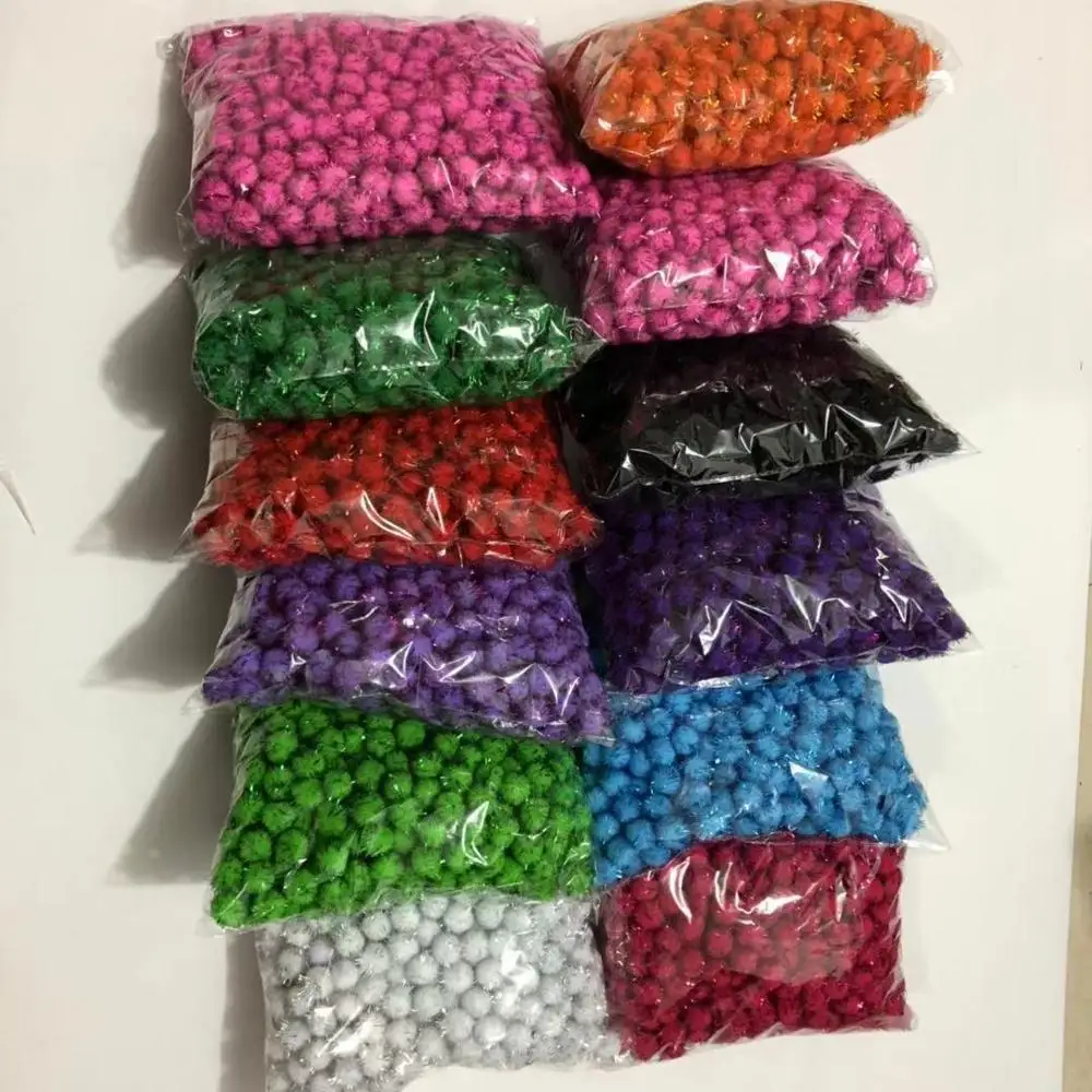 Блеск помпон 15/20/25/30 мм пушистой плюшевой ткани ремесла Сделай Сам Pom poms мяч меховой шарик Рождество украшения для детских игрушек мягкого плюша; аксессуары для куклы