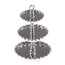 1:12 Металл 3 яруса миниатюрный кукольный домик хлебобулочная еда Торт Дисплей Стенд лоток играть Кукольный дом Моделирование Кухонные игрушки ролевые игры