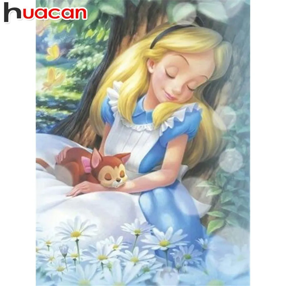 

HUACAN 5D DIY Diamond Painting Princess Full drill Square Picture Of Rhinestones Painting With Diamonds Embroidery