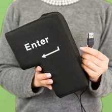 Черный большой ключ Подушка USB антистресс сброс супер размер ключ энтер Небьющийся Подушка сброса давления Подушка энтер ключ
