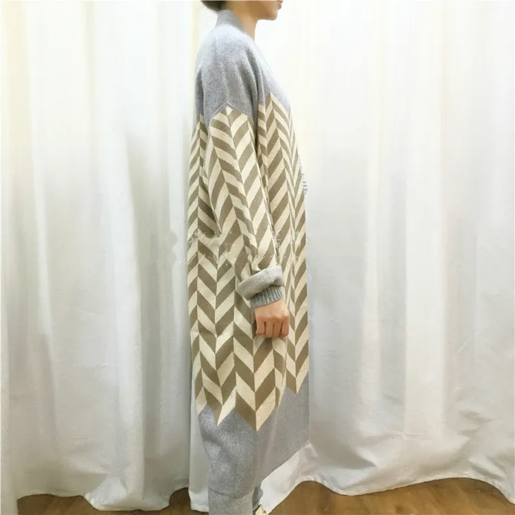 L'eau 2018 Feminino Chandail Cavalier Vêtements À Knit Poncho Laine Nouveau Hiver Longues Gris Bambou Ondulation Manches De Femmes Fiber Velours Cardigan nAZ0fwq0
