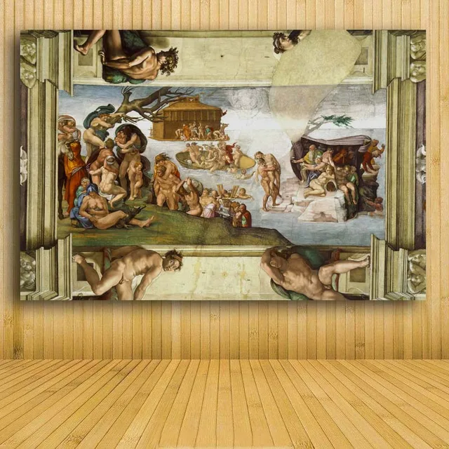 Création d'adam! Main de dieu! Peinture imprimée Religion peinture murale célèbre peinture à l