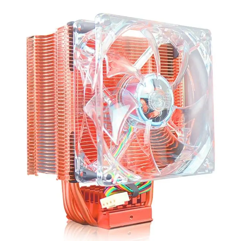 Процессор охлаждающей жидкости подшипник Медь 4-контактный Вентилятор охлаждения Быстрое рассеивание тепла радиатора для Intel/AMD 2066/115X/2011