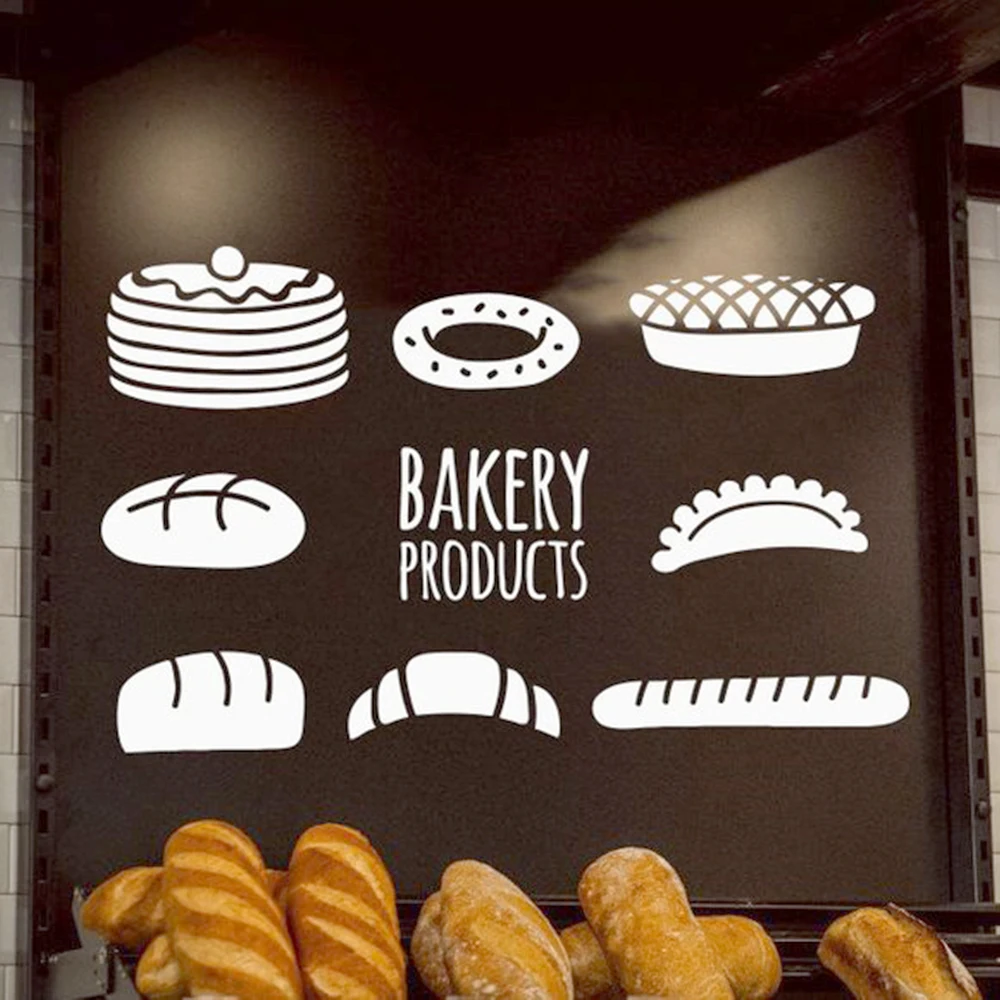 

Cartoon Bakery Product Wall Stickers Adhesive Wallpaper Vinyl Removable Room Decoration Nursery Kids Room Wall Decor Art Mural
